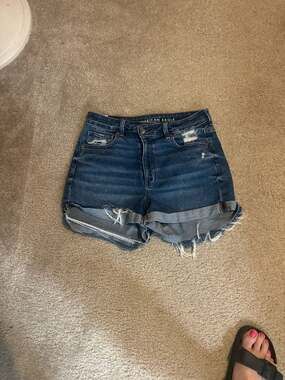 American Eagle Stretch  High-Waisted Distressed Denim Shorts